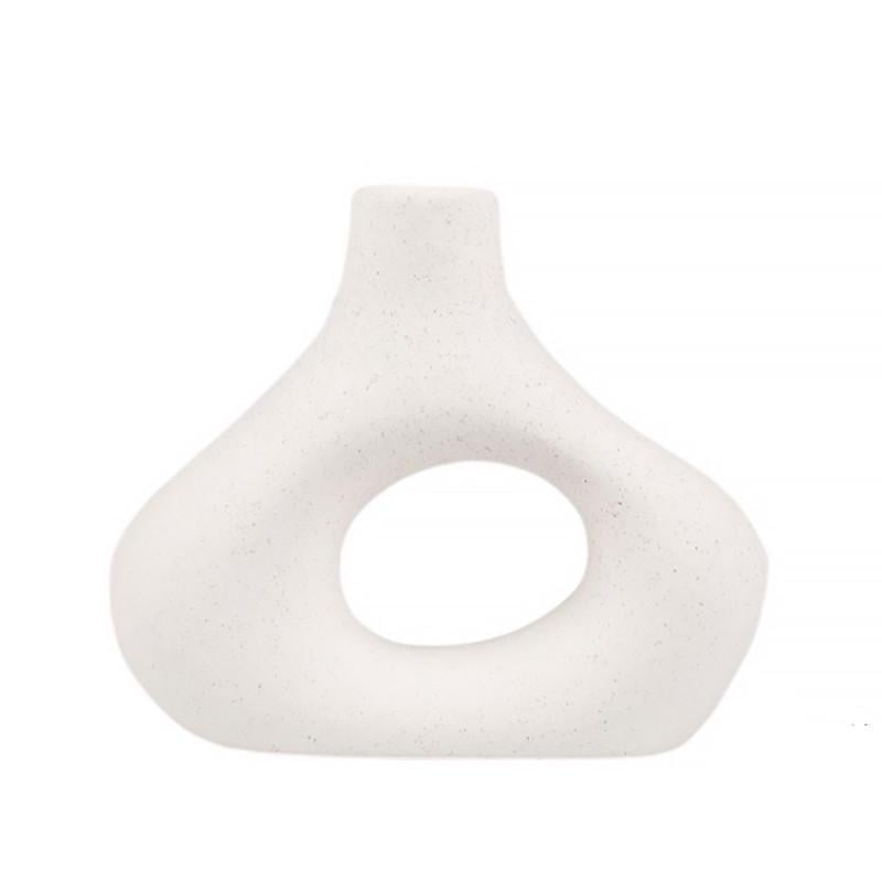 Ваза для цветов Lesko Скандинавский стиль фигурная керамическая White (25713740)