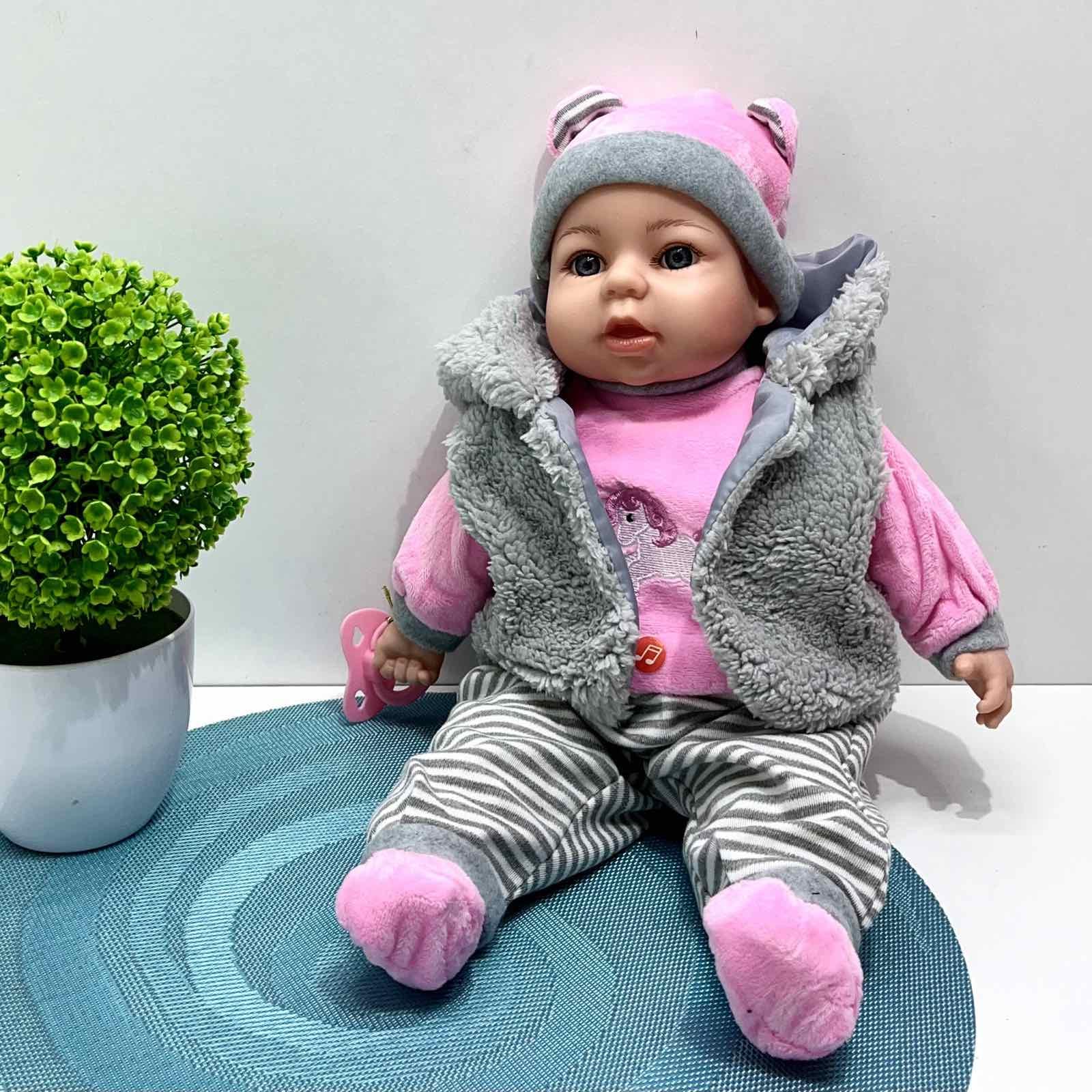 Кукла-пупс мягконабивная Вид 4 с соской и звуковыми эффектами украинский язык (M 5424 UA)