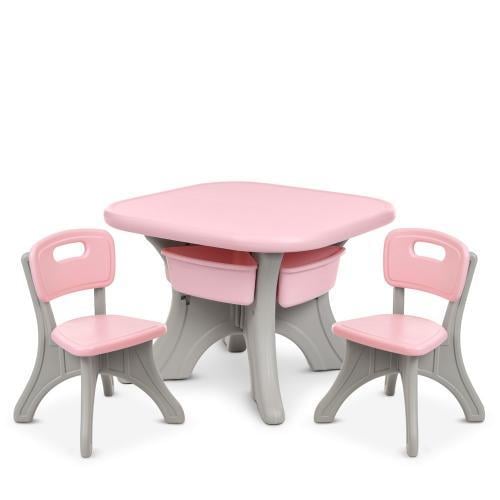 Детский столик с двумя стульями Bambi TABLE-8 Розовый (6903317252701)