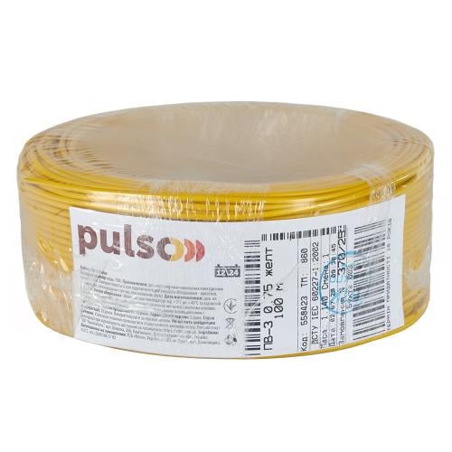 Провід гнучкий PULSO ПВ-3 0,75 кв. мм бухта 100 м Жовтий (00000065467) Провід гнучкий PULSO ПВ-3 0,75 кв. мм бухта 100 м Жовтий (00000065467)