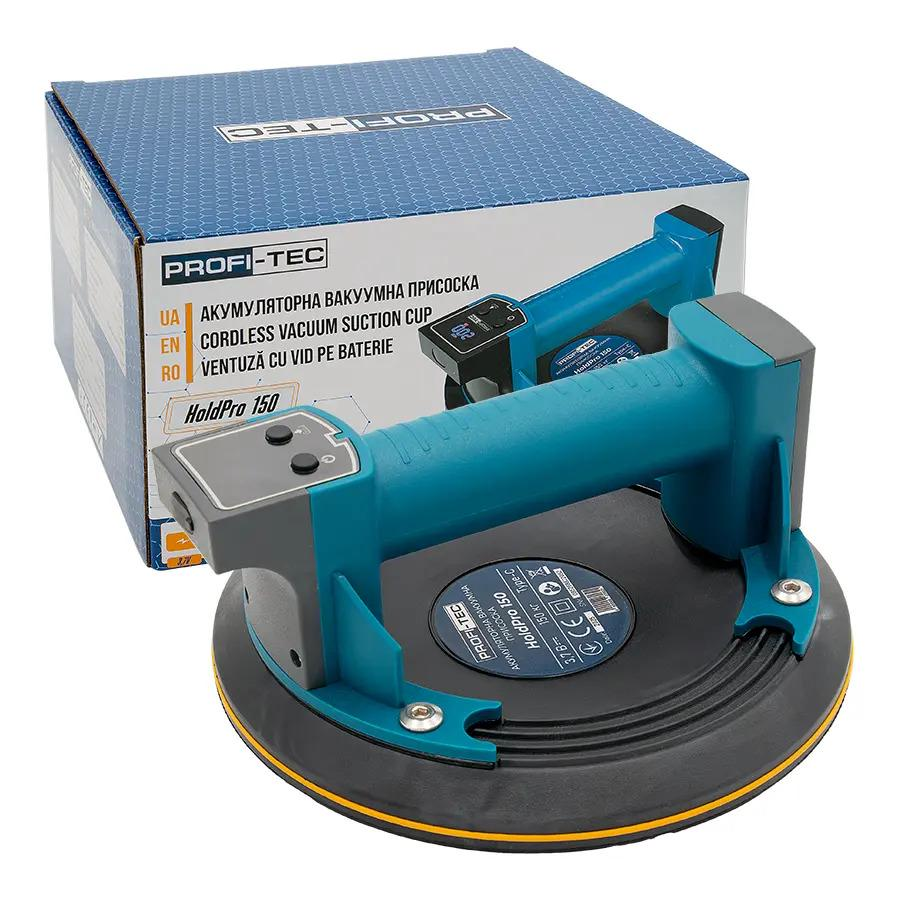Присоска вакуумная PROFI-TEC HoldPro 150 3,7 В/1,5 Ач зарядное устройство для укладки плитки Синий (GR-06532)