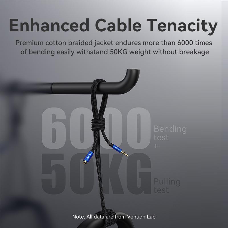 Кабель Vention 3.5 мм minijack-3.5 мм minijack стерео AUX 4-пиновый TRRS 3 м Черный (BHCLI) - фото 6 Кабель Vention 3.5 мм minijack-3.5 мм minijack стерео AUX 4-пиновый TRRS 3 м Черный (BHCLI) - фото 6