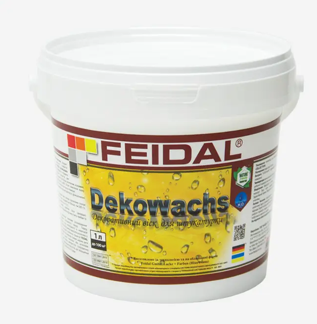 Воск для декоративных штукатурок Feidal Deko Wachs для защиты и блеска водостойкий эффект 1 л