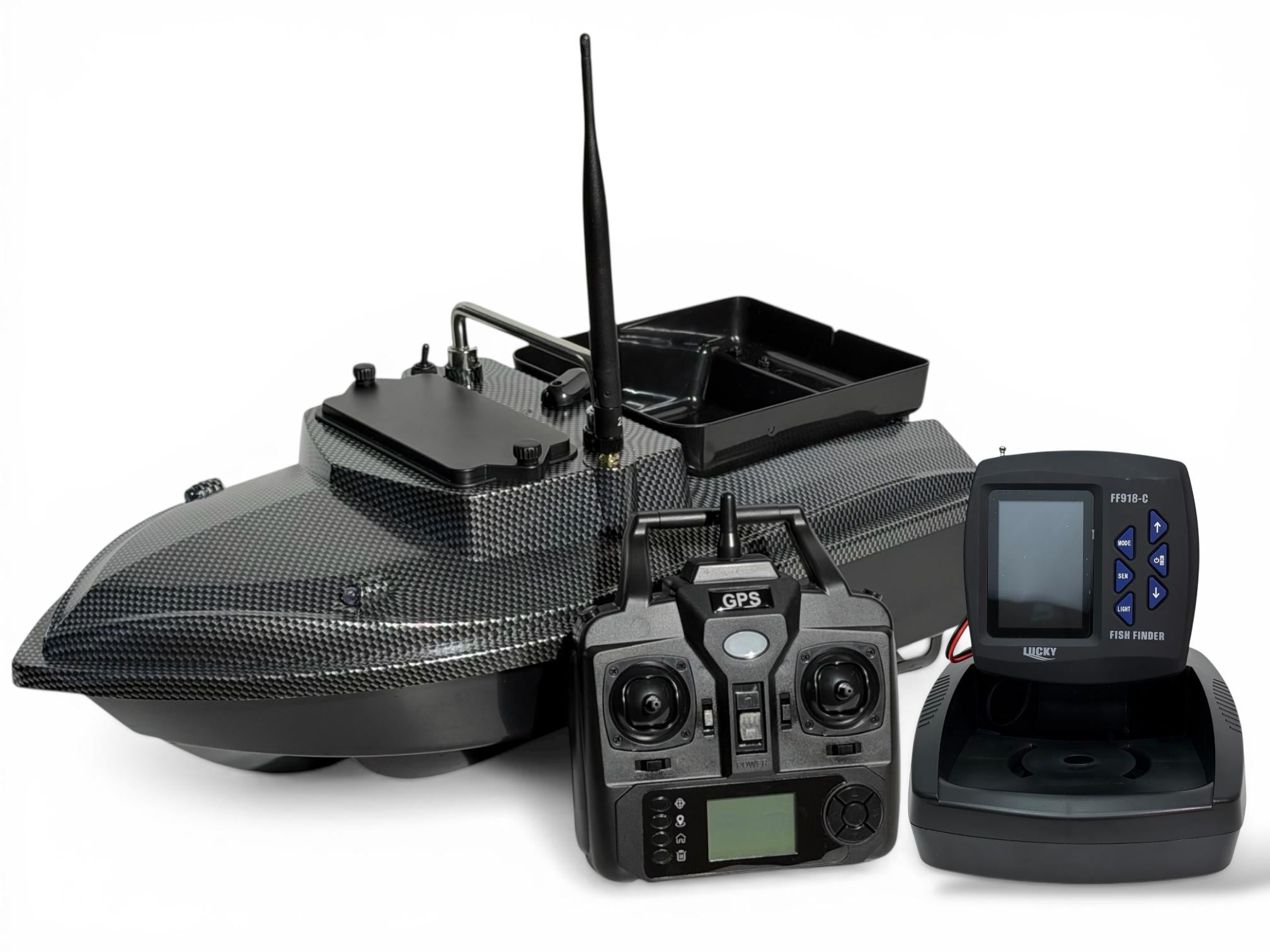 Кораблик Hirisi V060 GPS Carbon PRO с автопилотом и эхолотом Lucky FF918-C