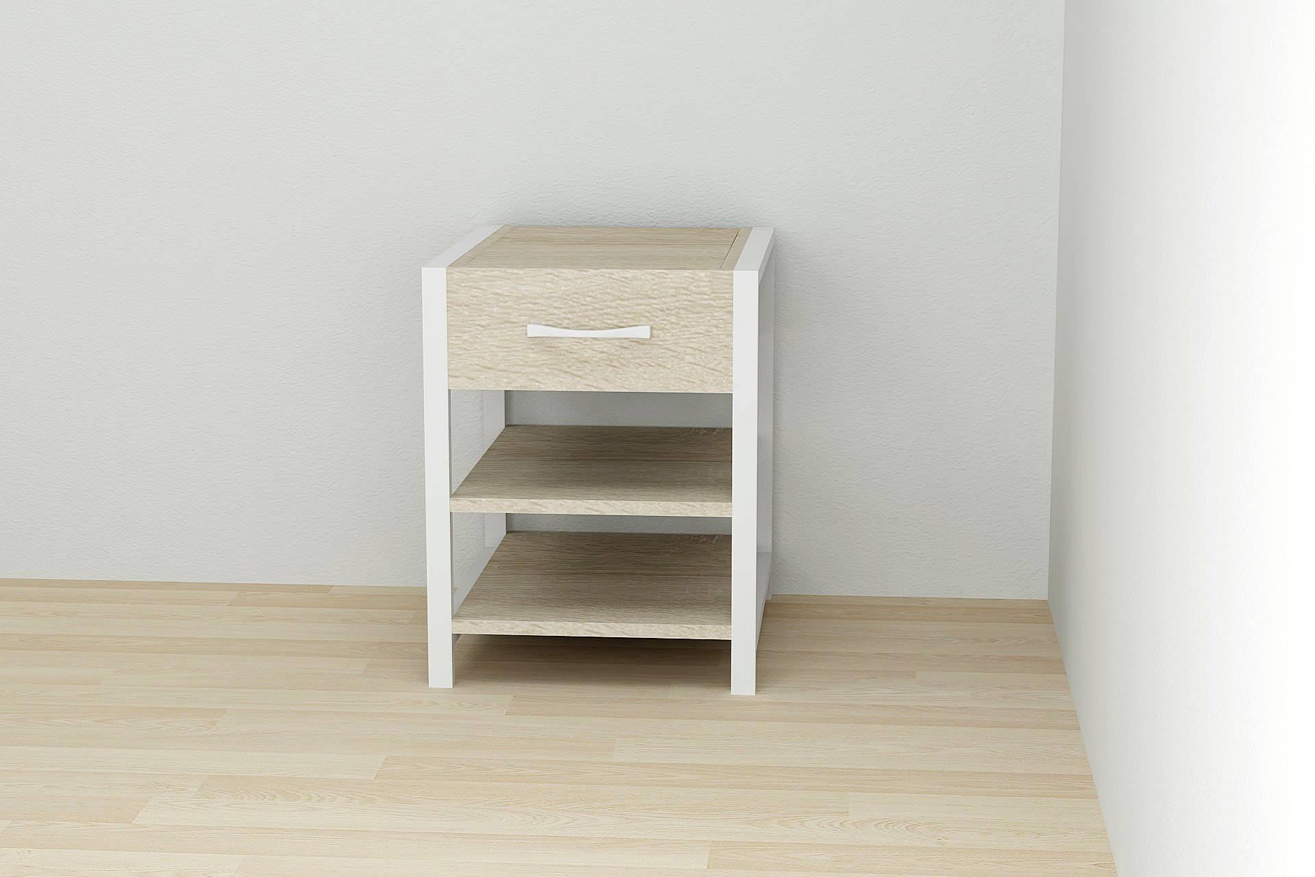 Тумба универсальная Ferrum-decor Вивьен 1/2 ДСП 16 мм 50x41x40 см Белый/Дуб Сонома (FRD-104130)