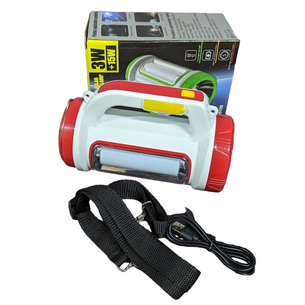 Фонарь туристический D5158 LM + 3хCOB Powerbank microUSB Красный (51580)