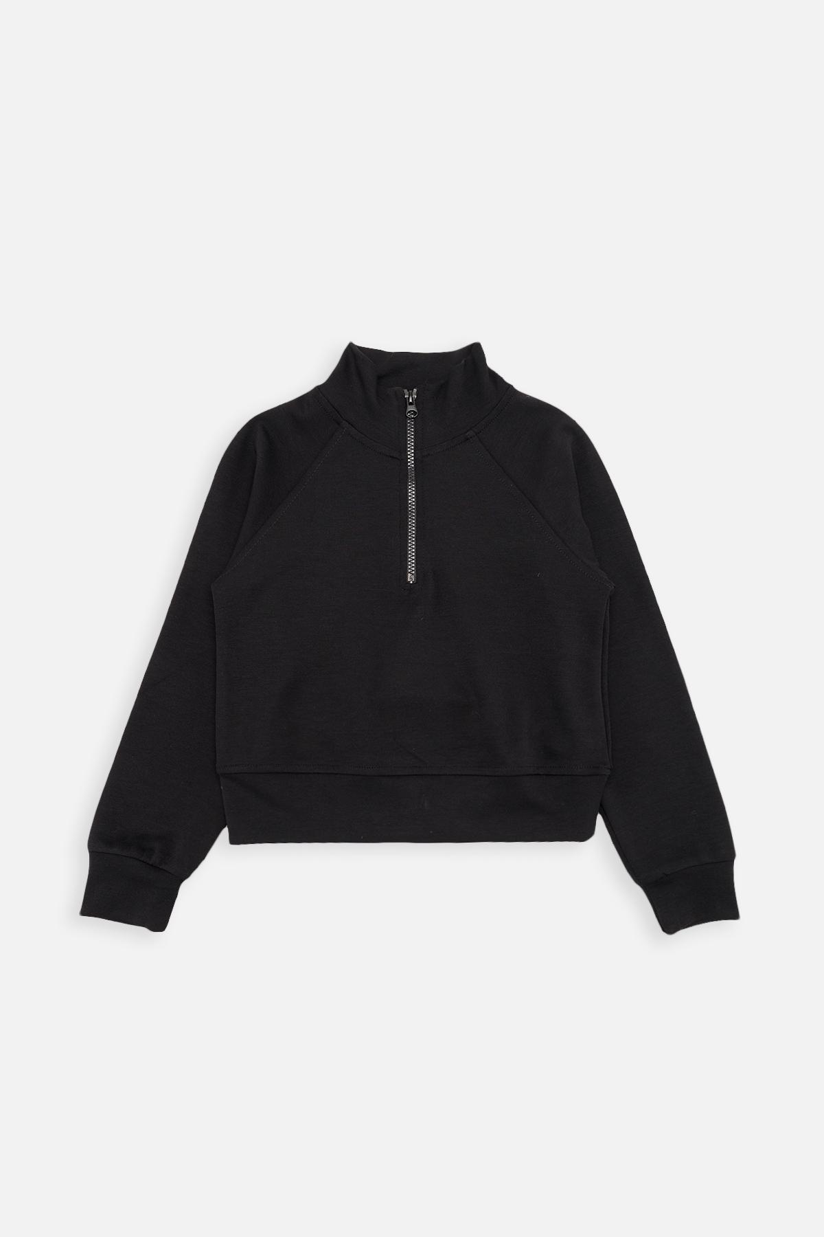 Свитшот на молнии для девочки 146 см Черный (ЦБ-00267429)