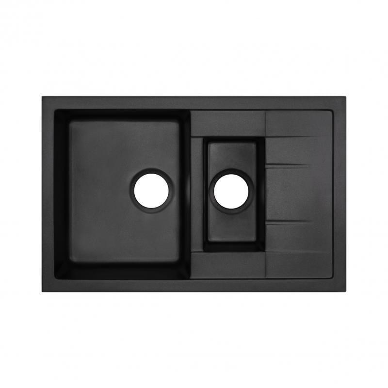 Кухонная мойка с дополнительной чашей Q-tap CS 7648 Black (QT7648BLA404) Кухонная мойка с дополнительной чашей Q-tap CS 7648 Black (QT7648BLA404)
