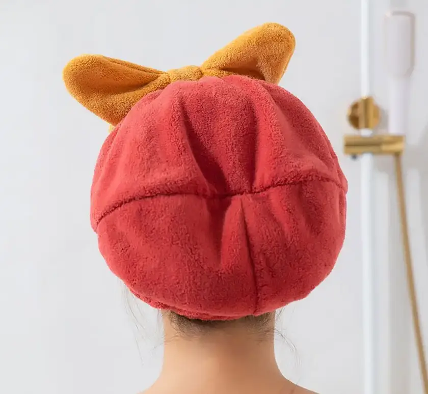 Полотенце-шапка для сушки волос из микрофибры Красный (Y01214-4) - фото 5 Полотенце-шапка для сушки волос из микрофибры Красный (Y01214-4) - фото 5