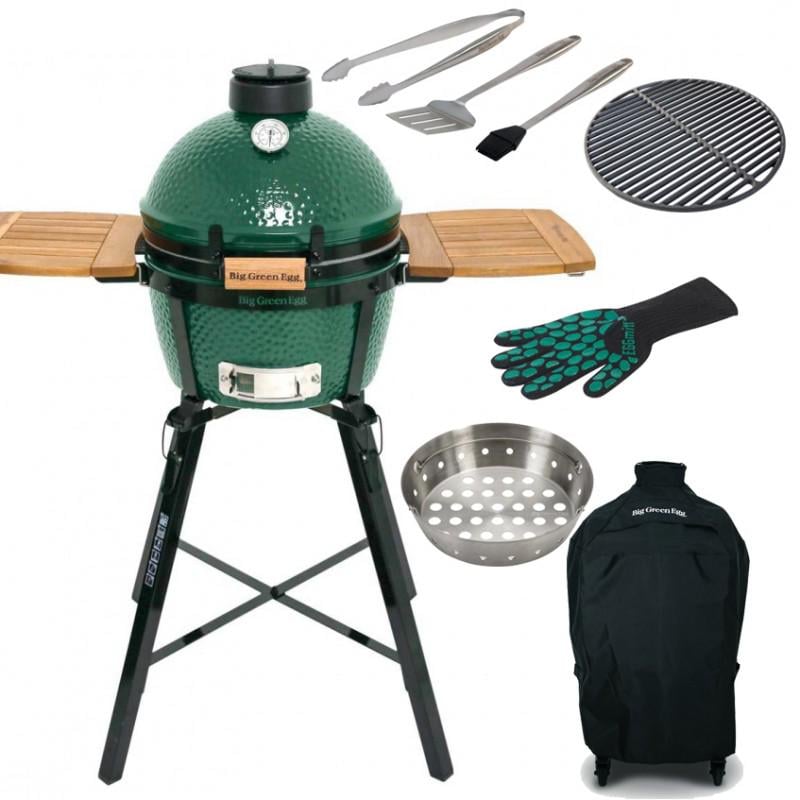 Гриль Big Green Egg Mini Max з полицями ніжками та чохлом (Komplekt_minimax_s_chehlom)