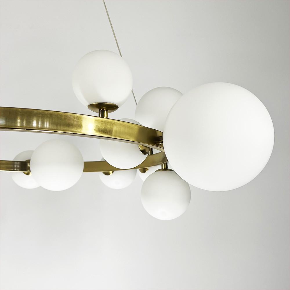 Люстра кольцевая с 15 белыми плафонами в латунном корпусе Ø 85 см (AT 32/15R AB+WT) - фото 4 Люстра кольцевая с 15 белыми плафонами в латунном корпусе Ø 85 см (AT 32/15R AB+WT) - фото 4