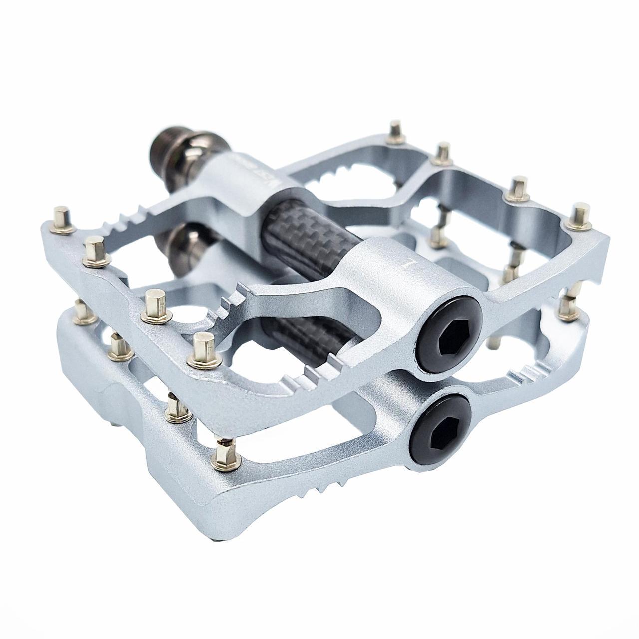 Педали велосипедные шоссейные алюминиевые West Bsking YP0802098 на промподшипниках Серебристо-черный (G0000990)