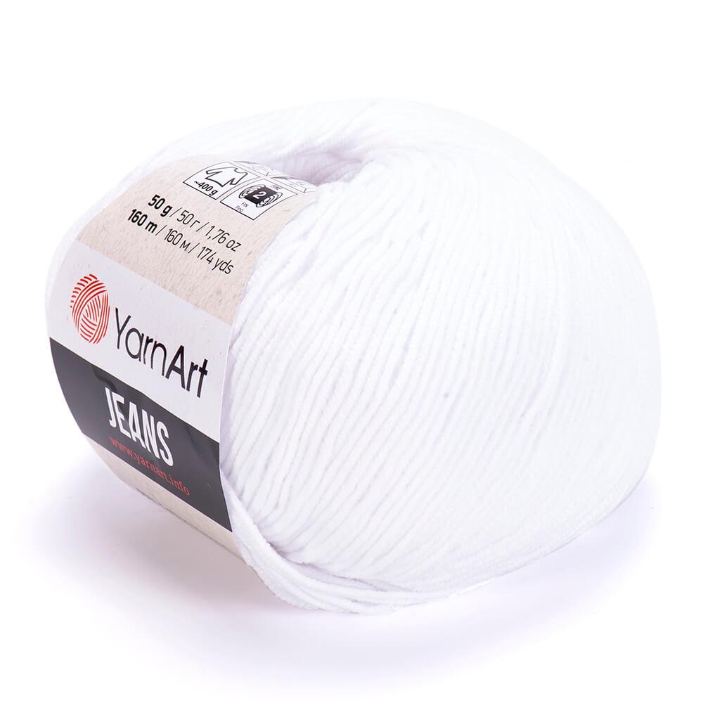 Пряжа YarnArt Jeans 62 белый (2453)