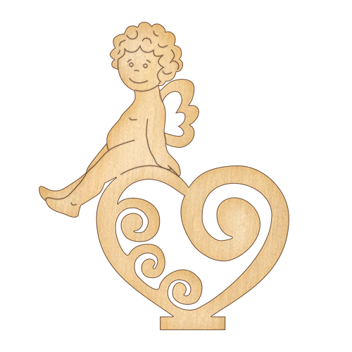 Заготовка из фанеры №106 Купидон на сердце (5566)