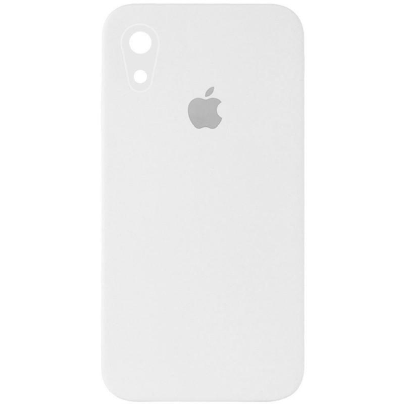 Противоударный чехол Silicone Case Square Full Camera Protective (AA) для Apple iPhone XR (6.1") Белый / White