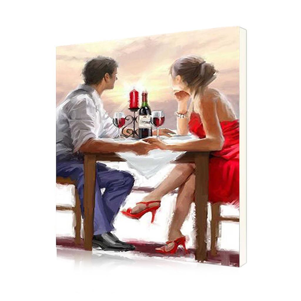 Картина по номерам Lesko DIY Романтический ужин 40x50 см (E743)