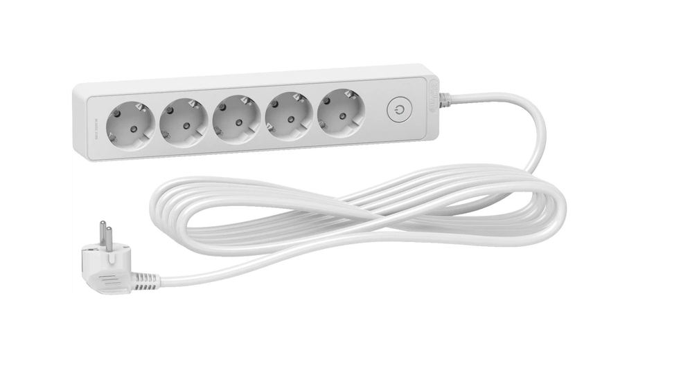 Подовжувач мережевий Schneider Electric 5 розеток/2 USB 3 м Білий (ST9455W)