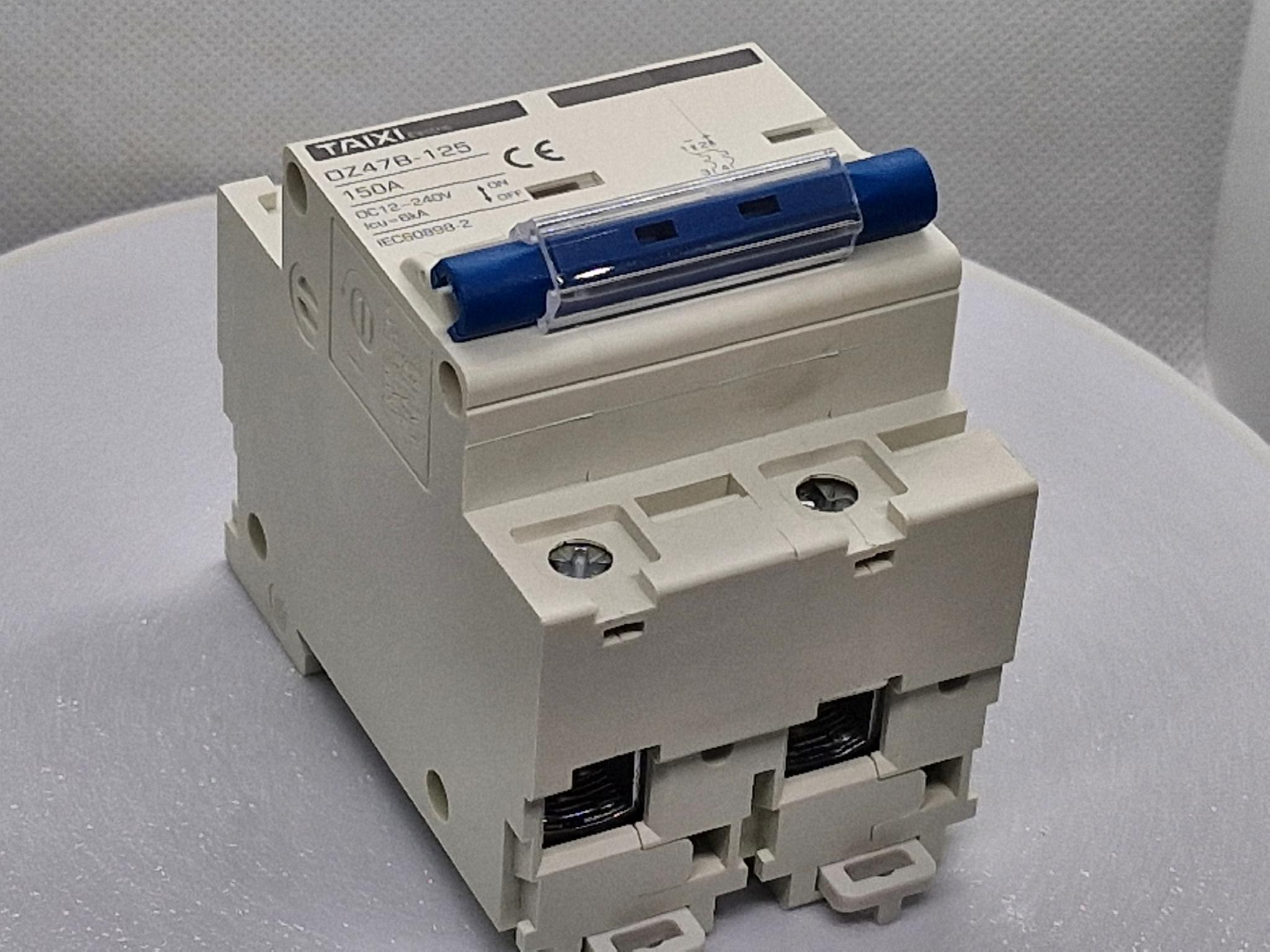 Выключатель постоянного тока автоматический TAIXI DC 150 А двухполюсный от 12 до 240 В DC 150A 2P PV 6Ka DIN АКБ DZ47B-125 (95240730) - фото 4