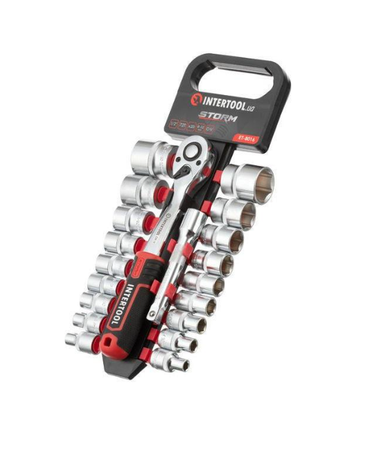Набор инструмента на планке Intertool Storm 1/2" 20 ед. (ET-8016)