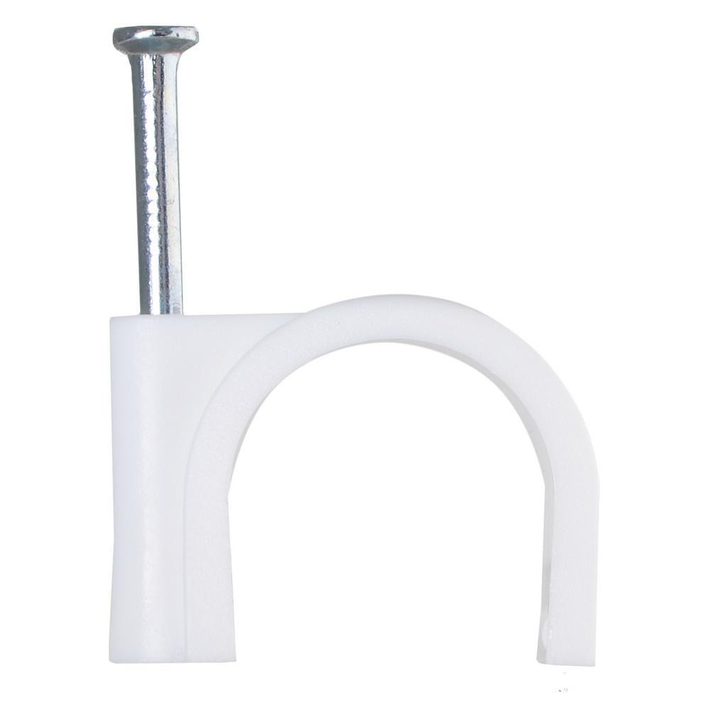 Скоба с гвоздем круглая АСКО-УКРЕМ 22 мм Белый (28681927)