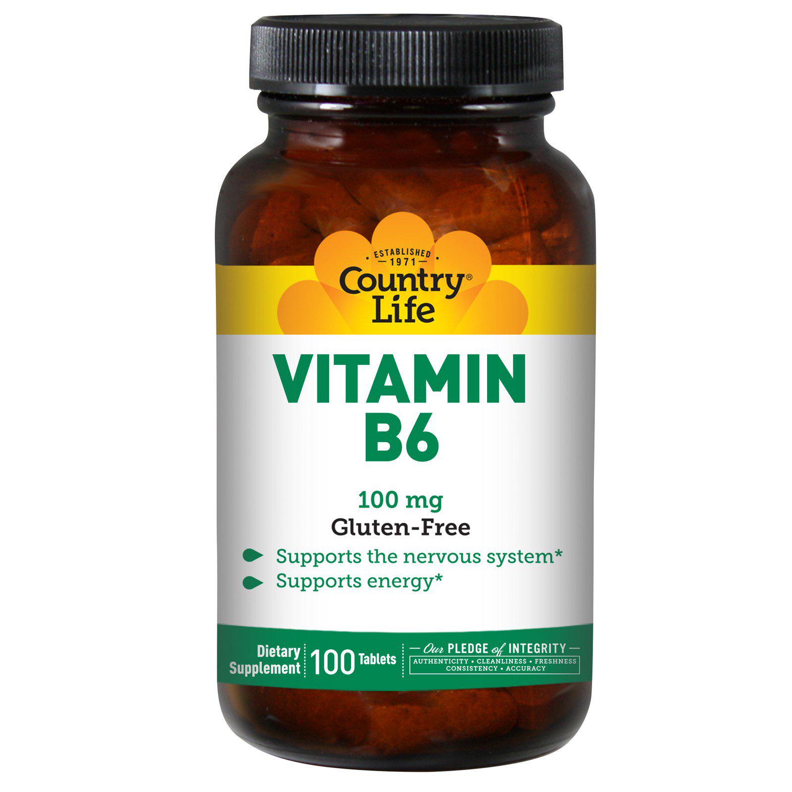 Вітамін В6 Country Life Vitamine B6 100 mg 100 tablets