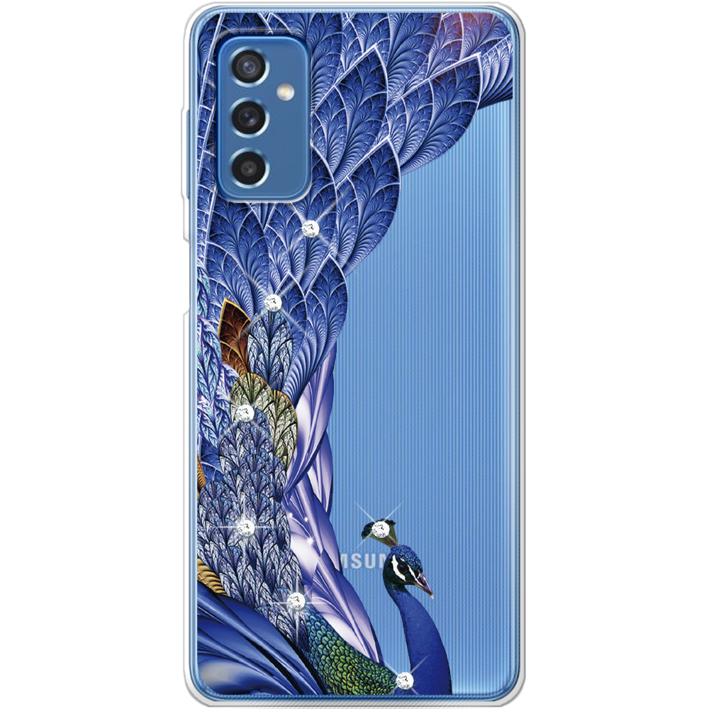 Чехол BoxFace Samsung Galaxy M52 (M526) Павлин со стразами Прозрачный силикон (43657-rs7-43657)
