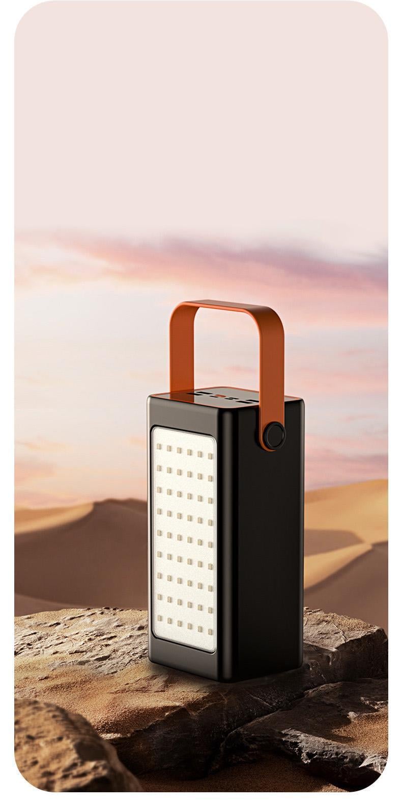 Станція зарядна Powerbank з потужним Led ліхтарем 40000 mAh 66 W Чорний