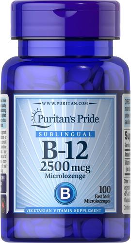 Кобаламин B-12 Puritan's Pride Vitamin B-12 2500 mcg Sublingual 100 Microlozenges (3861)