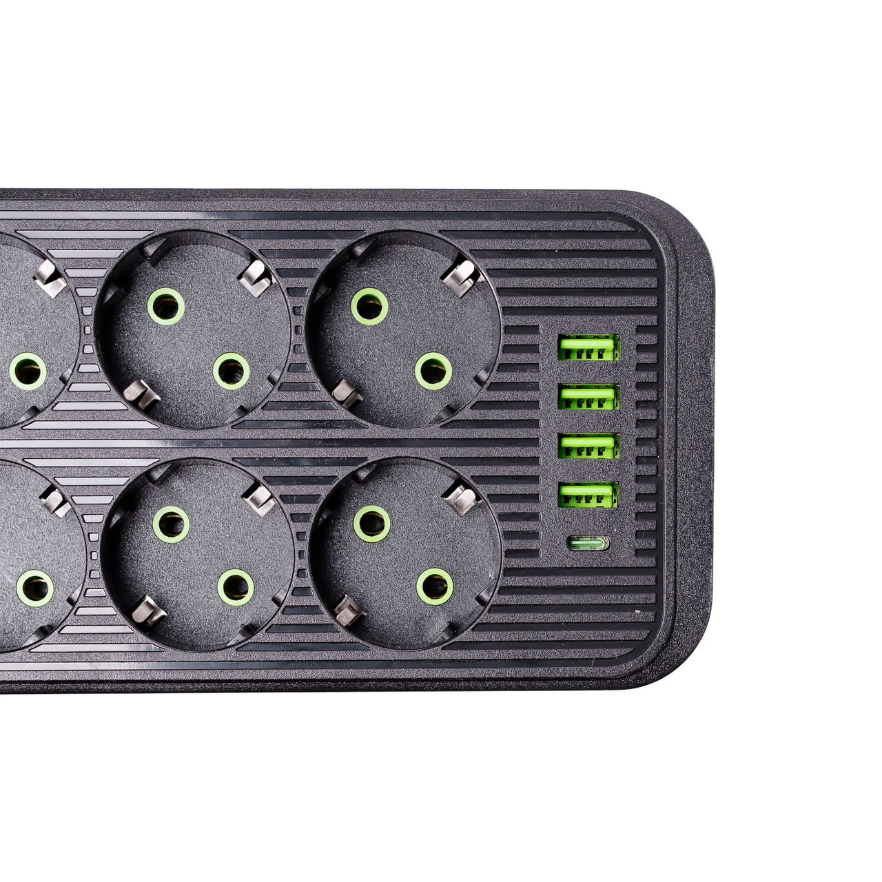 Удлинитель HP-5-24 F06U на 6 розеток 4 USB 1 Type-C и кнопкой отключения 3 м Черный (7442) - фото 4