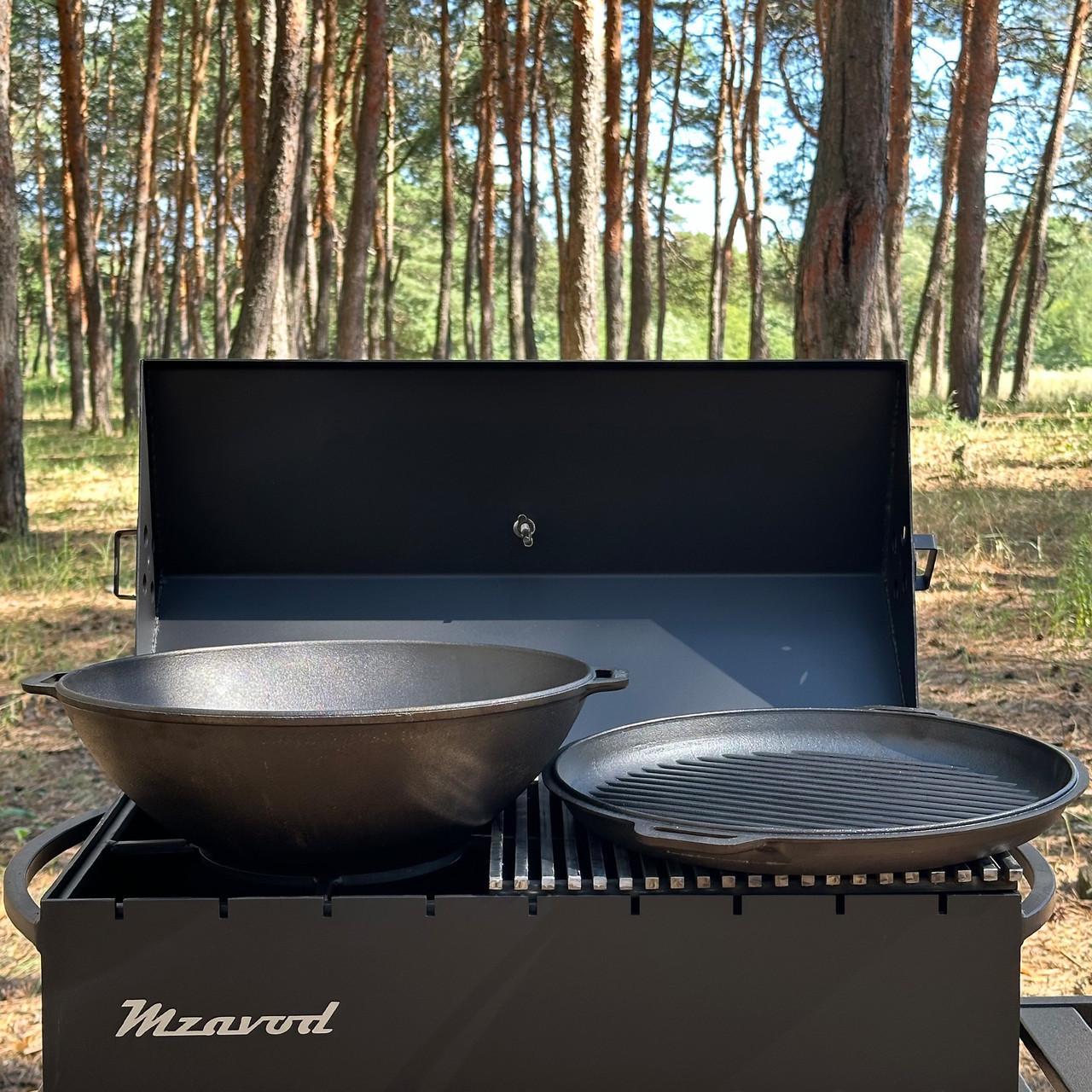 Сковорода WOK-08КС чугунная с крышкой-сковородкой гриль 8л 42х36х18 см (W36-3) - фото 5 Сковорода WOK-08КС чугунная с крышкой-сковородкой гриль 8л 42х36х18 см (W36-3) - фото 5