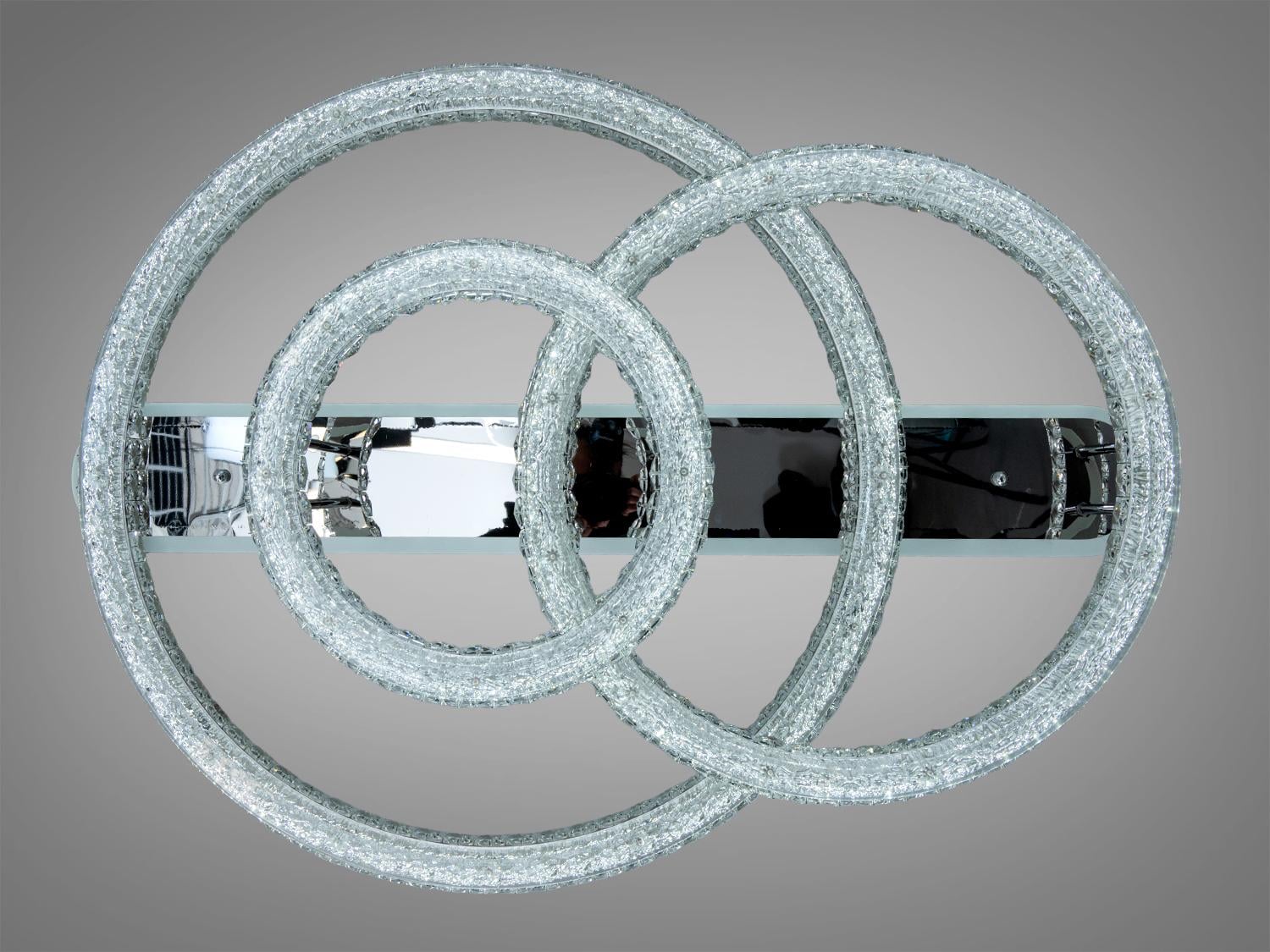 Люстра потолочная LED три кольца 280W/пульт Хром (MX6027/800+600+400HR)