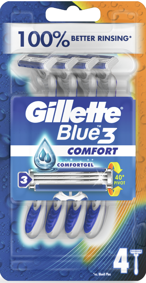 Бритвы одноразовые мужские GILLETTE Blue 3 Comfort 4 шт. (13737)