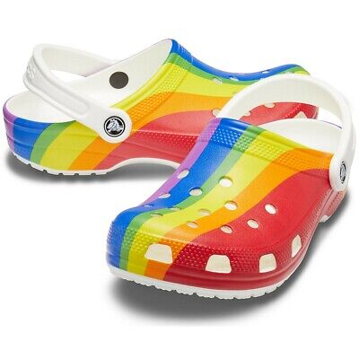 Сабо жіночі Crocs Rainbow Graphic Classic Stripe Clog р. 36-37 Веселка (14278)