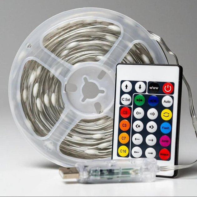 Гирлянда Росса с управлением через смартфон по Bluetooth от USB с пультом 100 LED 10 м (3020) - фото 4