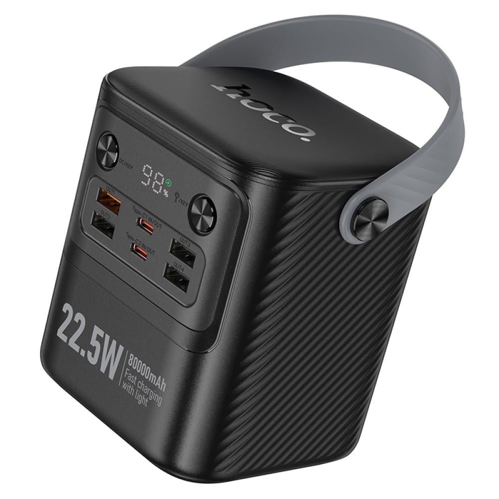 Павербанк Hoco J152 80000 mAh 22,5W 4USB/2Type-C с быстрой зарядкой 22,5W/PD20W и фонариком Black (J152 ) Павербанк Hoco J152 80000 mAh 22,5W 4USB/2Type-C с быстрой зарядкой 22,5W/PD20W и фонариком Black (J152 )