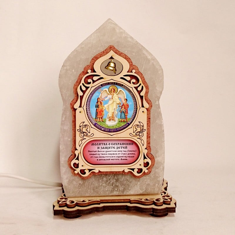 Соляна лампа Ікона маленька Ангел Хранитель з Дітьми червоного підсвічування (20026) Соляна лампа Ікона маленька Ангел Хранитель з Дітьми червоного підсвічування (20026)