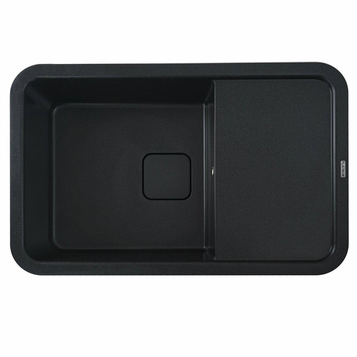 Мойка для кухни гранитная Platinum 7850 CUBE Черный металлик (PLTM-SP000024623)