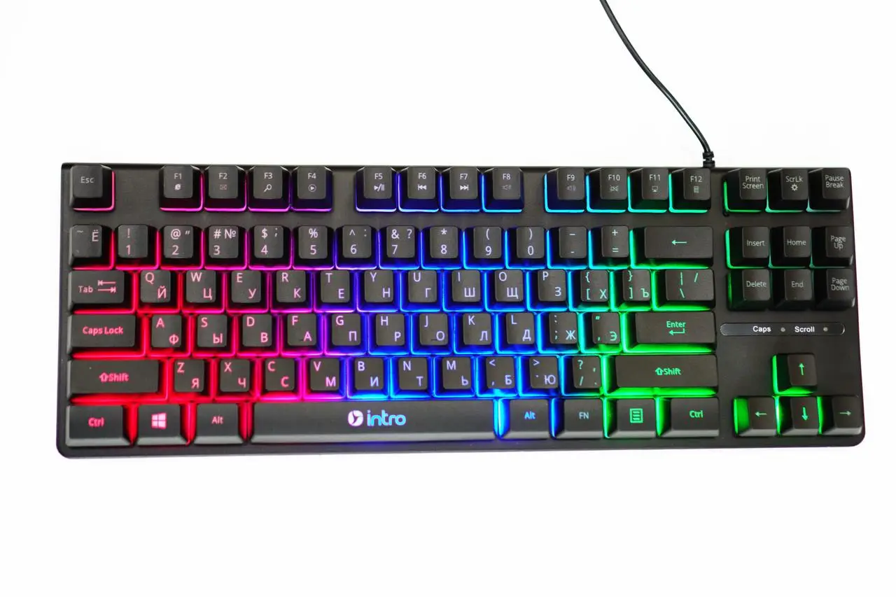 Клавиатура USB KEYBOARD DX750 Eng/Ru RGB (22018847) - фото 3