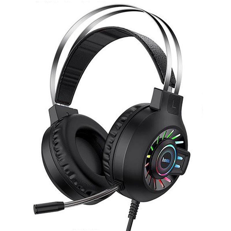 Наушники накладные стерео Hoco ESD04 с микрофоном и подсветкой Black (00000049389_1)