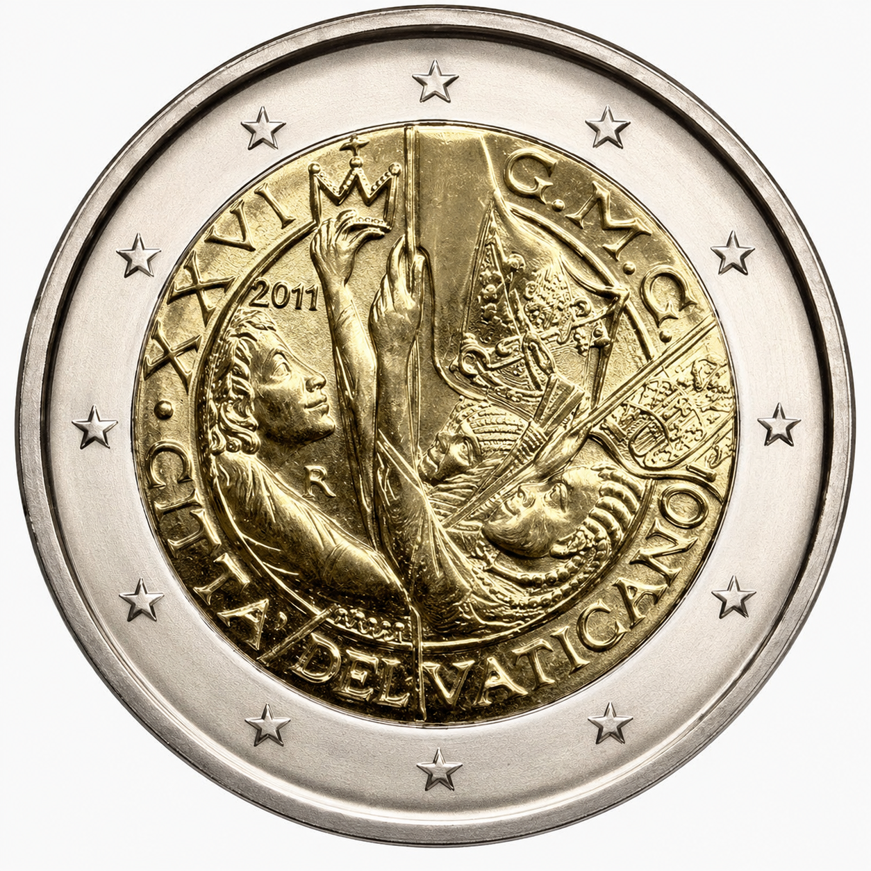 Колекційна монета Ватикан 2 євро 2011 XXVI Всесвітній день молоді в Мадриді UNC (KM#426)