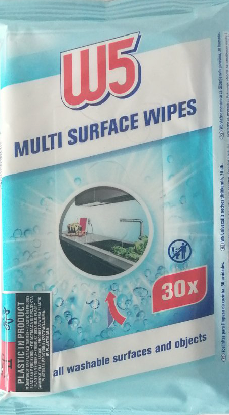 Влажные серветки для уборки W5 Multi Surface Wipes 30 шт. - фото 1