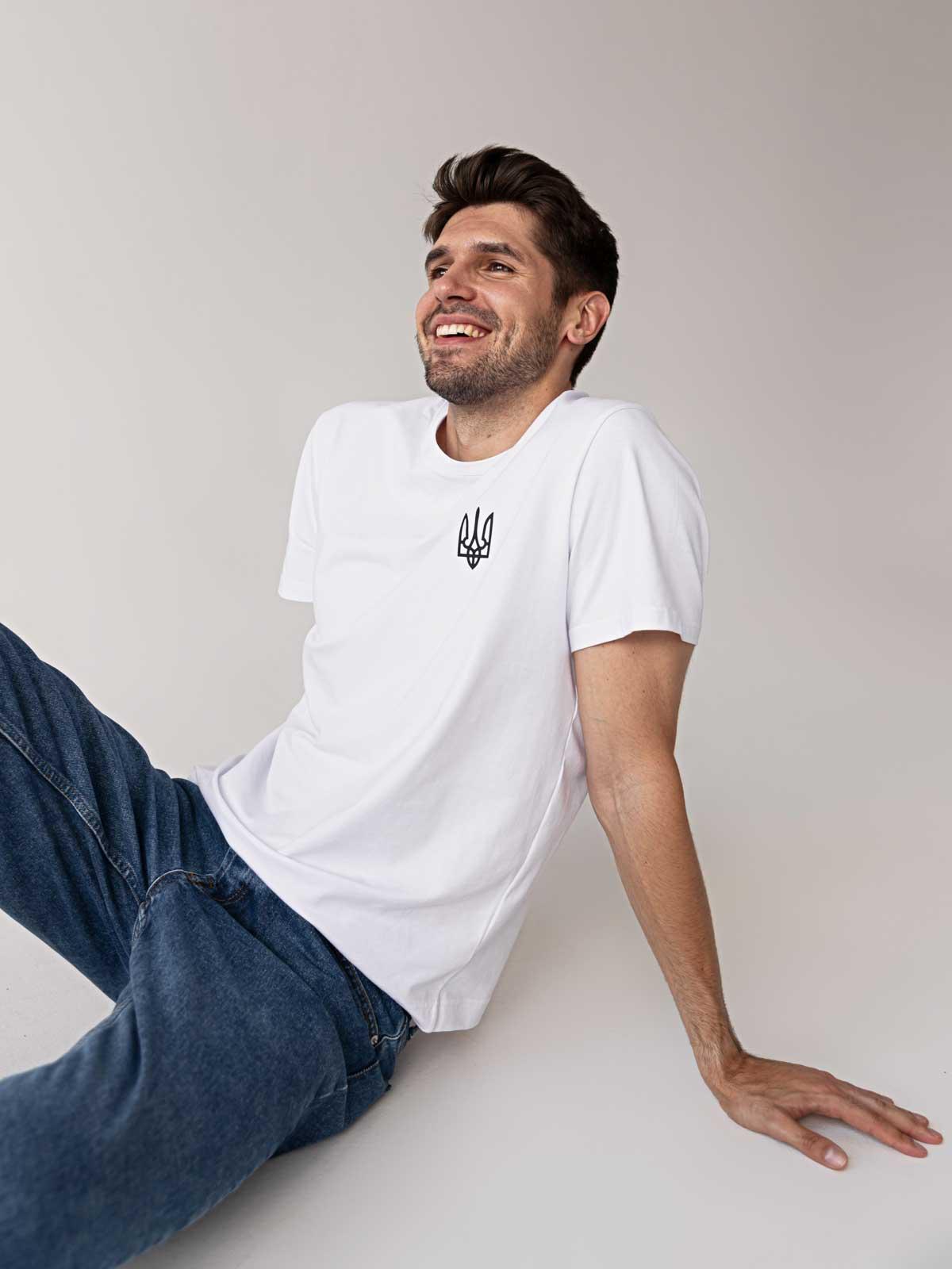 Футболка чоловіча FROMUS з тризубом маленьким XL Білий (1107-1)