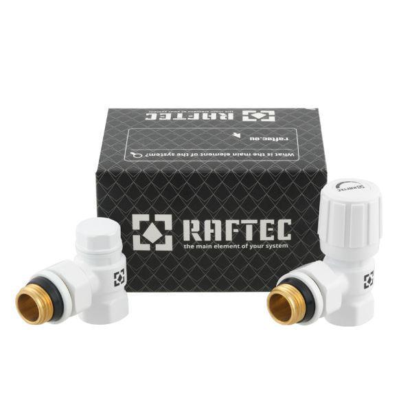 Комплект для подключения радиатора Raftec угловой 1/2" White (DKU11-W)