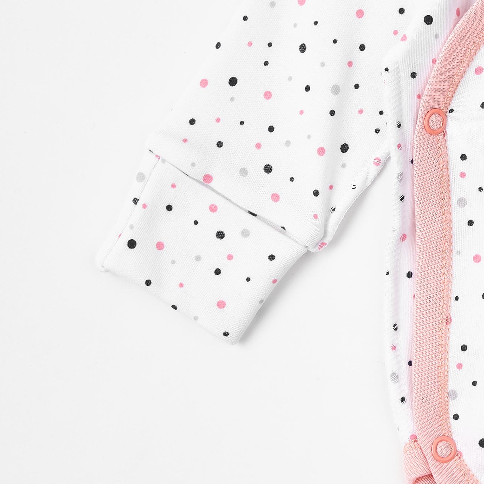 Боди с длинным рукавом на запах в горошек 56 см - фото 2