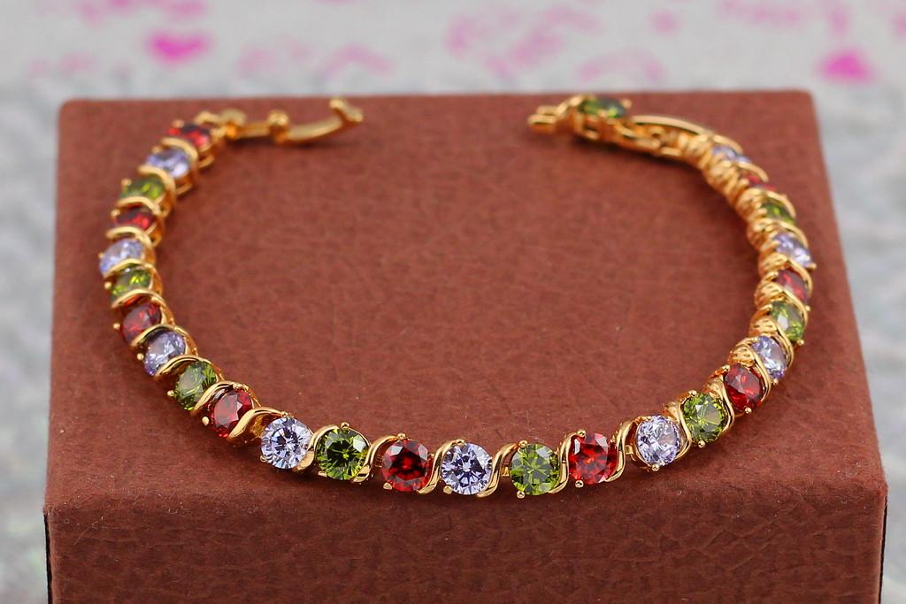 Браслет Xuping Jewelry Искры салюта 21 см 5 мм Золотистый