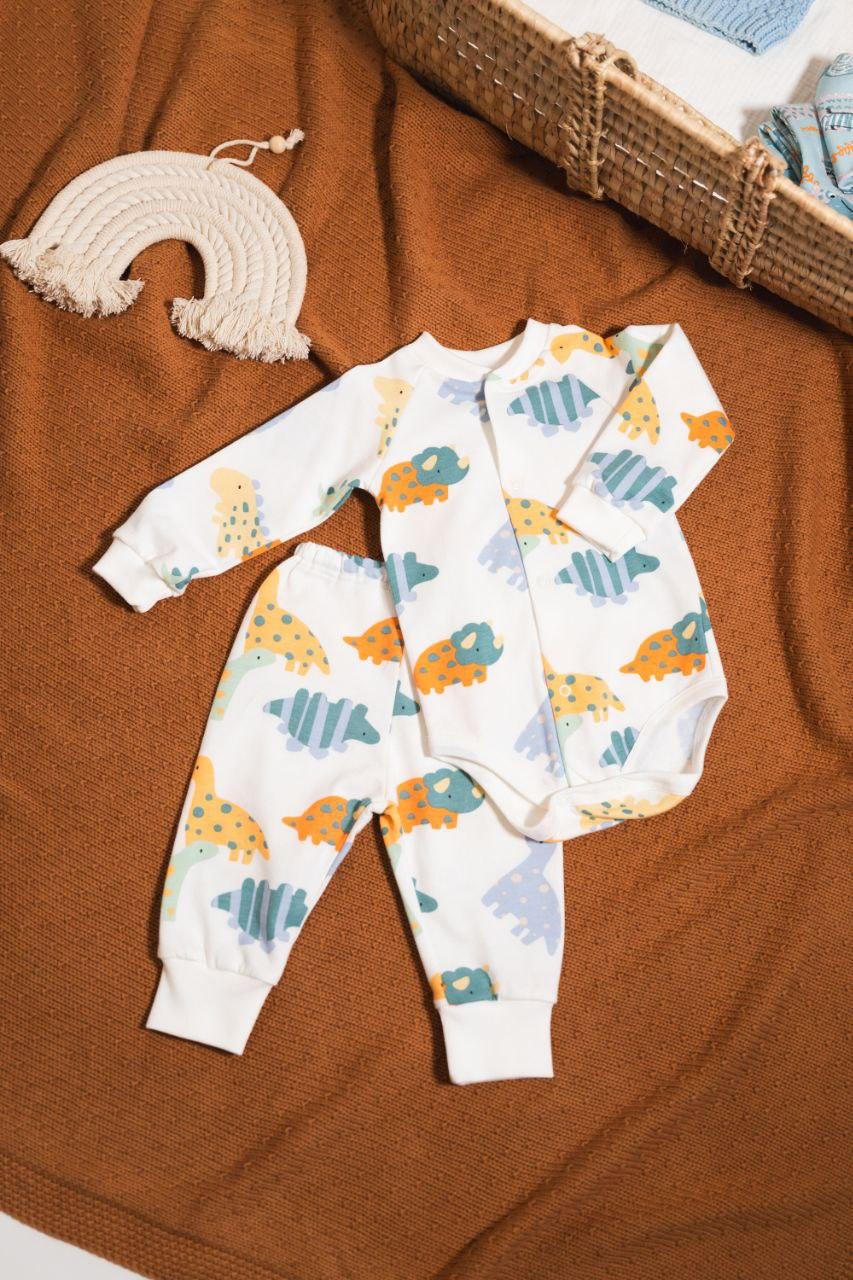 Комплект для немовляти боді з начосом і штанці Діно 62 см (2688376692)