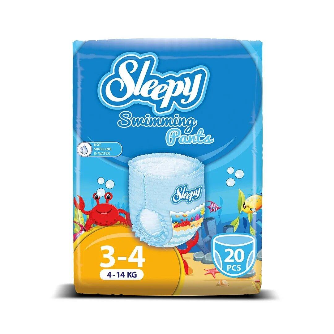 Підгузки-трусики для купання Sleepy Swimming р. 3-4 4-14 кг 20 шт. (000006009)