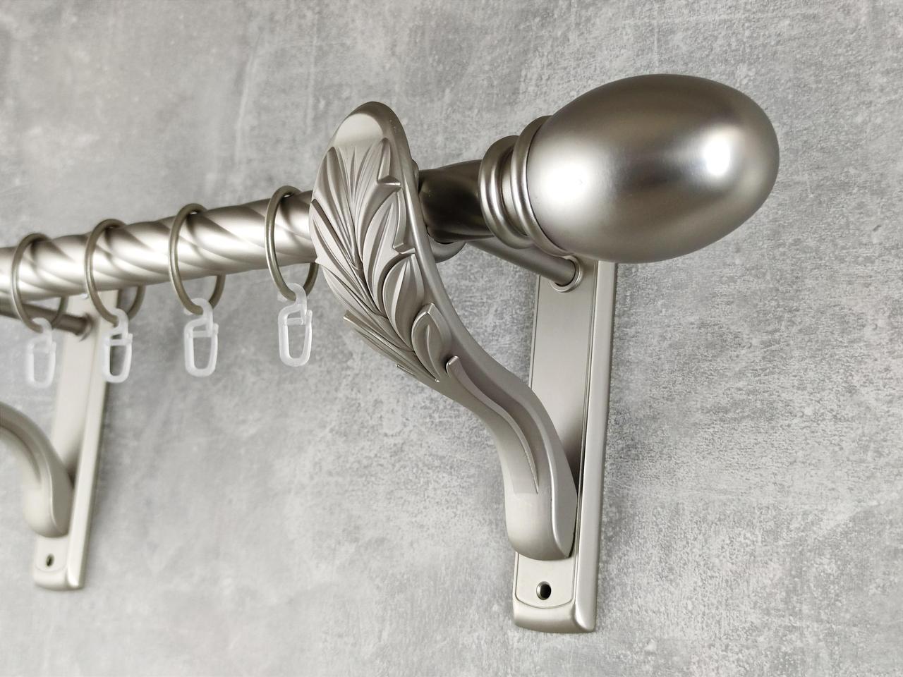 Карниз MStyle металлический для штор однорядный Белуно 25 мм крученый 200 см Сатин (5019005)