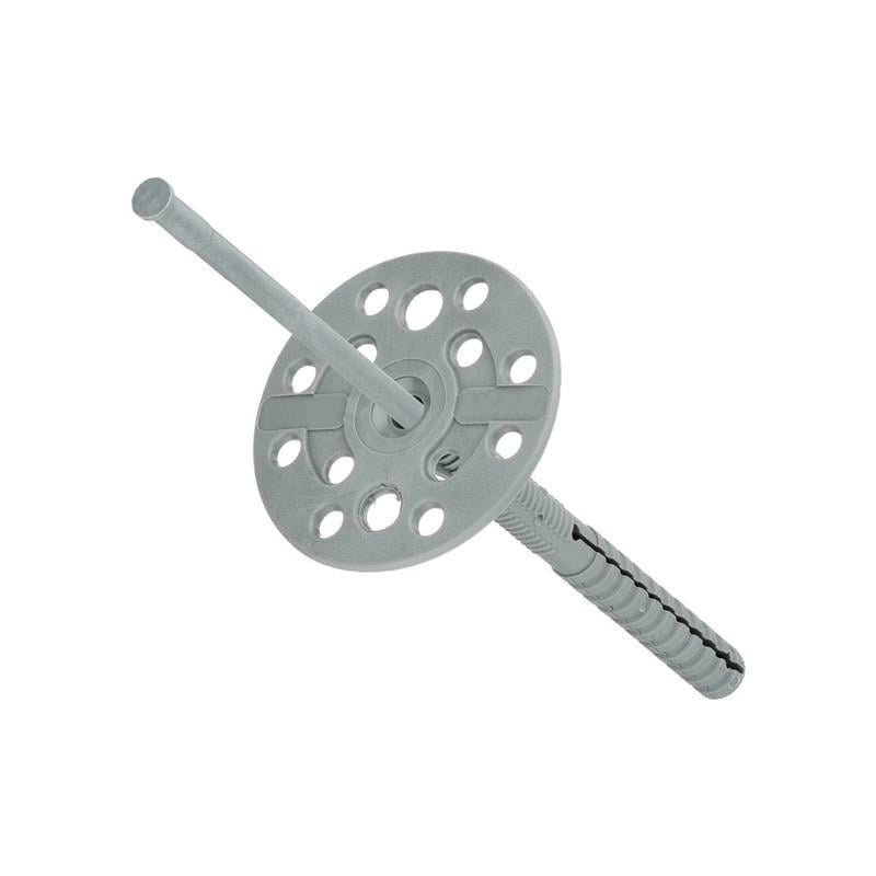 Дюбель тарілчастий Metalvis 10х180 притиск 130 мм капелюшок Ø 60 мм поліпропілен сірий 50 шт. (92T30000092T310A8E)