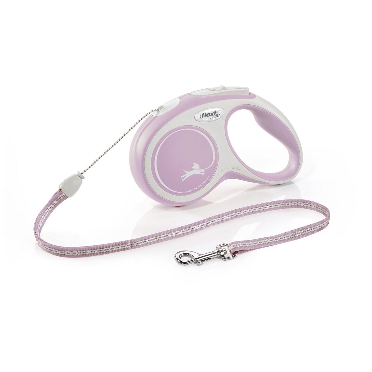 Поводок-рулетка Flexi New Comfort S 5 м до 12 кг Сиреневый (42809)
